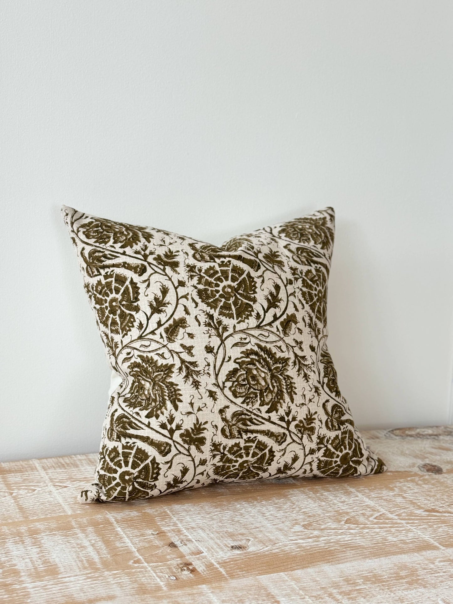 Ivy Olive Floral Print Cushion Cover 45 x 45 - 100% Cotton