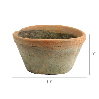 Rustic Terra Cotta Bulb Pot - Lrg - Antique Red