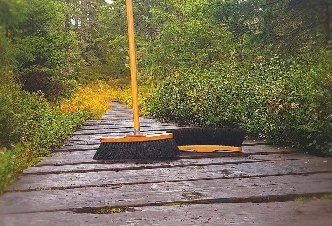 House broom horsehair black
