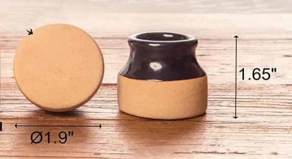 Stoneware Match Holder With Striker Jar (white ceramic top)