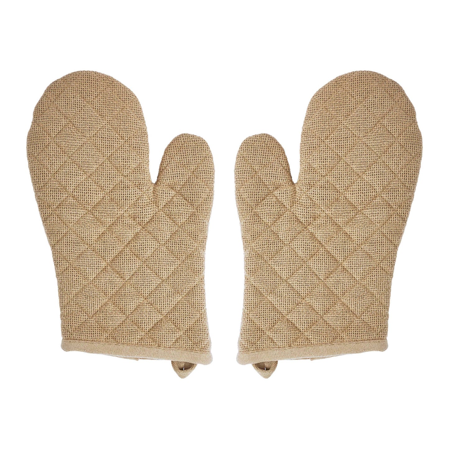 Burlap Natural Oven Mitt Set of 2