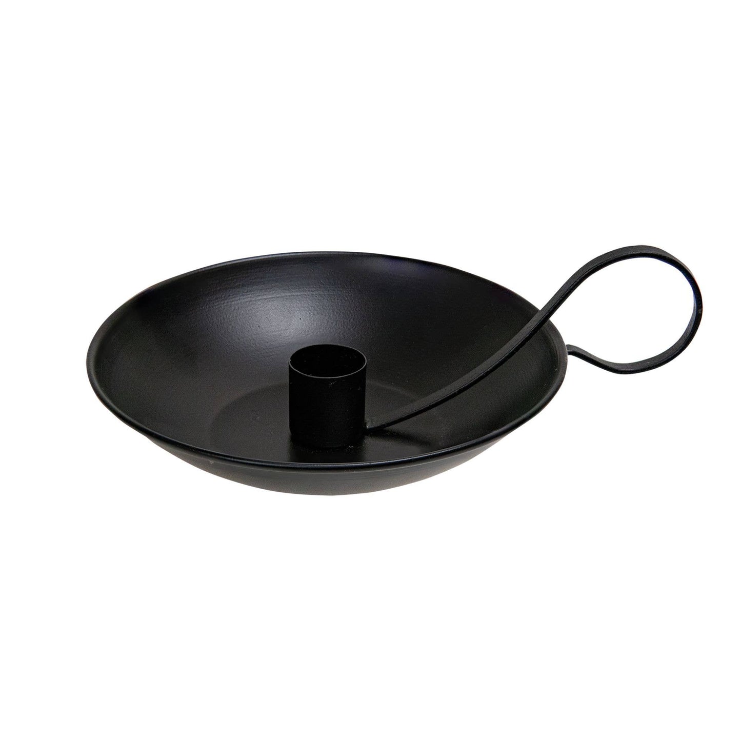 Colonial Taper Holder with Handle, Black