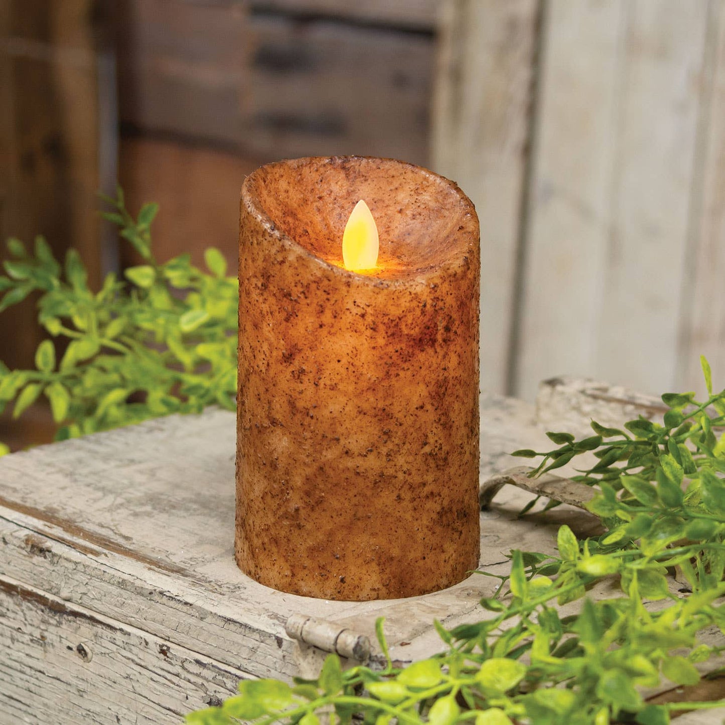 Burnt Ivory Real Motion Timer Pillar, 5"