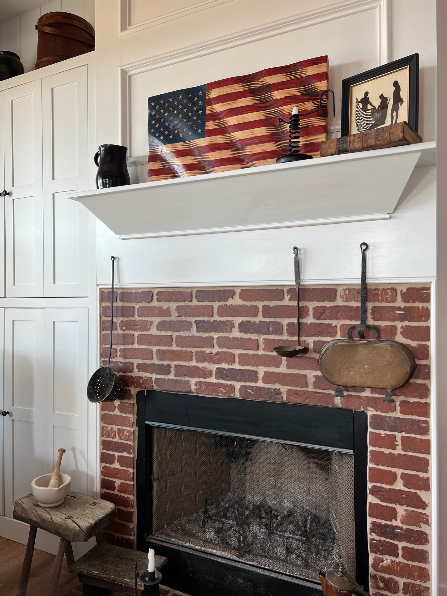 Wooden Wavy American Flag - Medium 30" x 15 1/2"