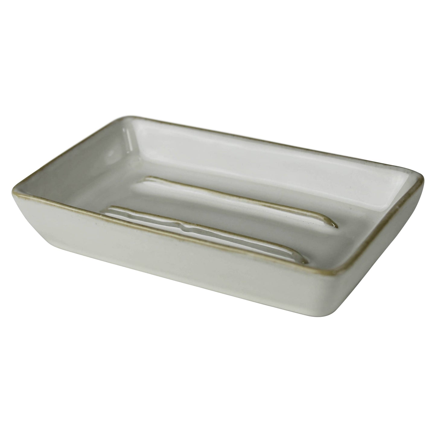 Natural Clay Ceramic Soap Dish with White Glaze – Farmhouse Bathroom Accessory