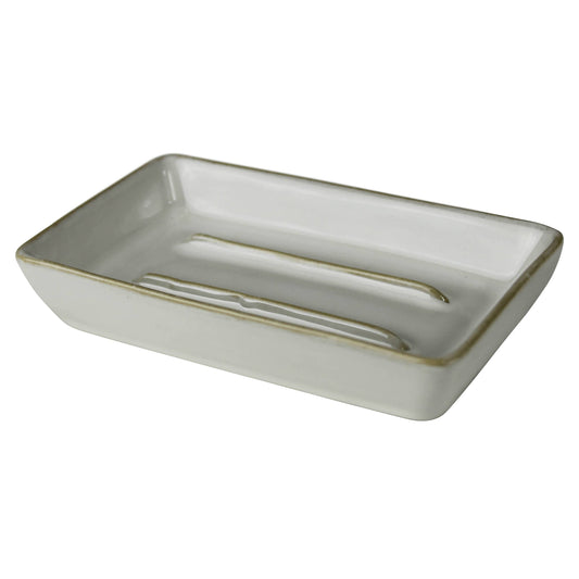 Natural Clay Ceramic Soap Dish with White Glaze – Farmhouse Bathroom Accessory