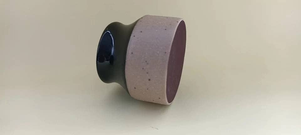 Stoneware Match Holder With Striker Jar (white ceramic top)