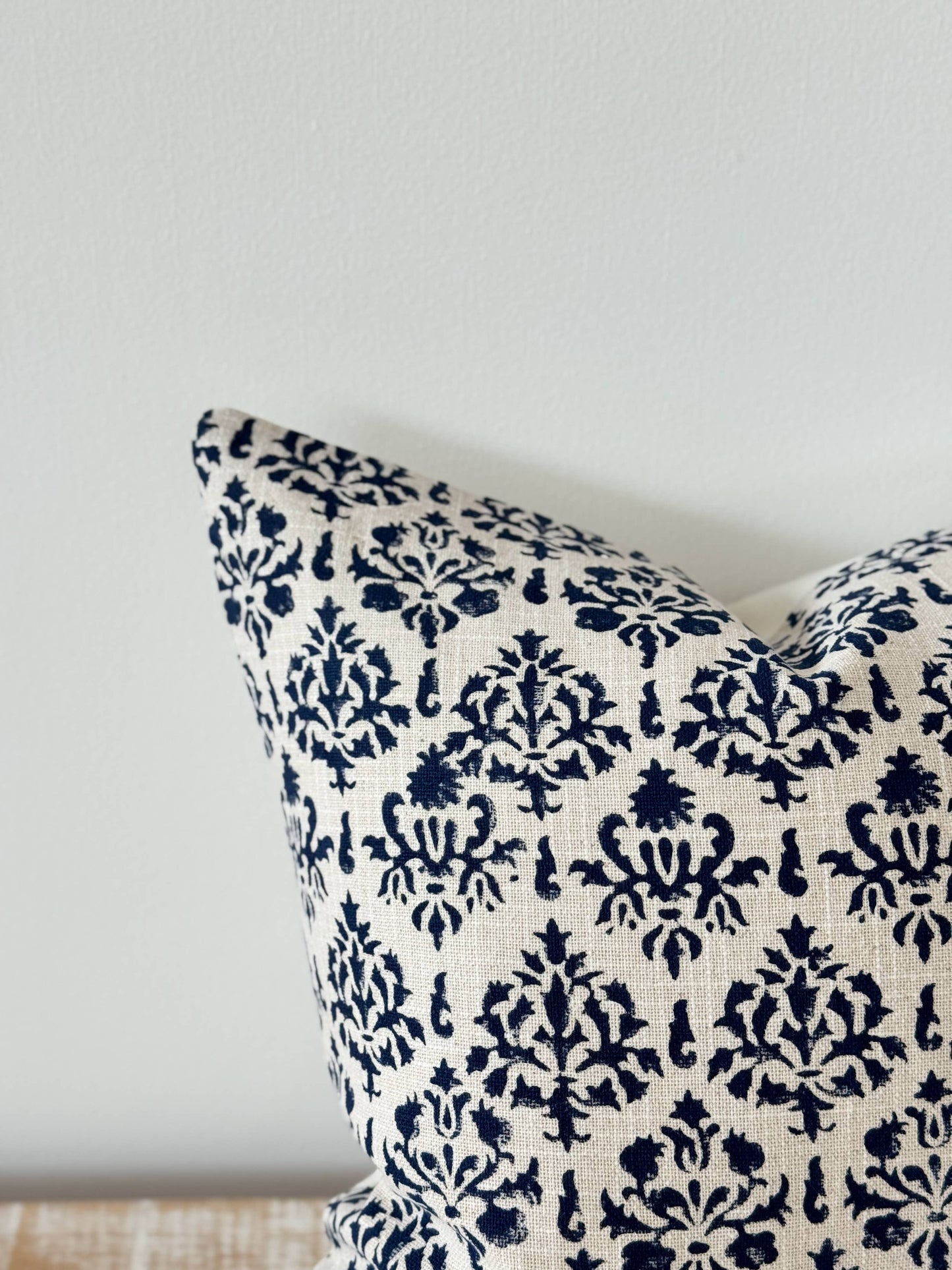 Ivy Navy Print Cushion Cover 45 x 45 - 100% Cotton Cover