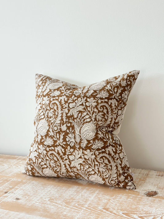 Ivy Rust Print Cushion Cover 45 x 45 - 100% Cotton Cover
