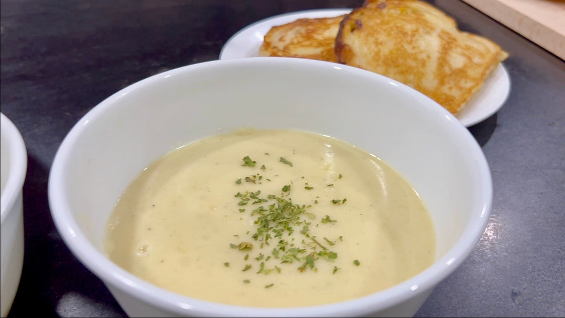 Simple, Easy, Cosy Meal ~ Potato Soup and Sour Dough Grilled Cheese