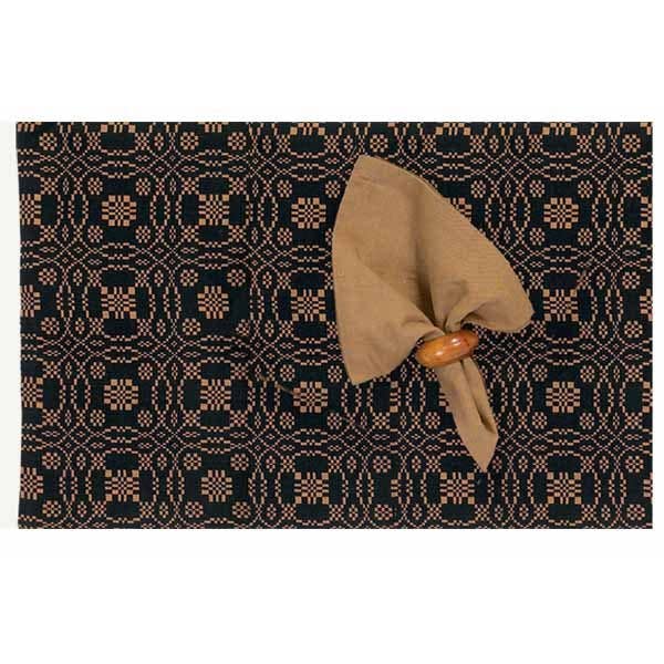 Lover's Knot Jacquard Black Placemat