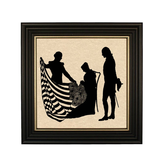 George Washington & Betsy Ross Vintage Paper Cut Silhouette