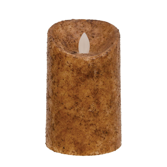 Burnt Ivory Real Motion Timer Pillar, 5"