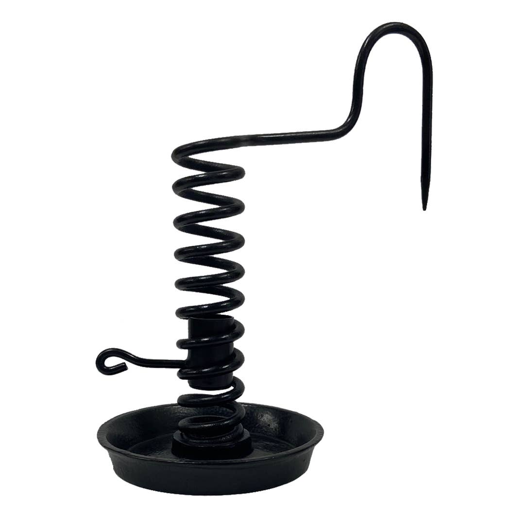 Iron Spiral Courting Candle Holder, 10"