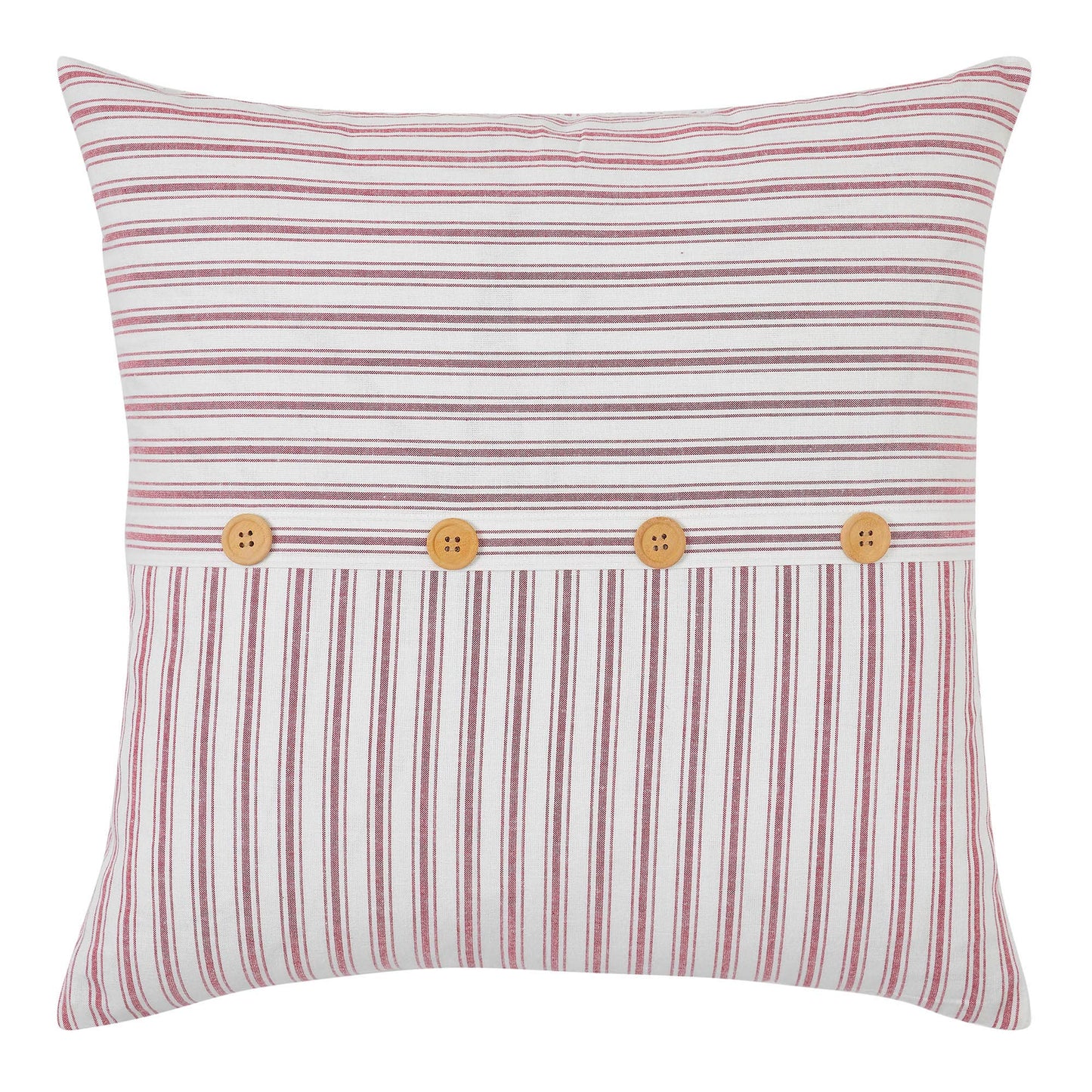 Timeless Ticking Red Button Pillow Cover 20Lx20W