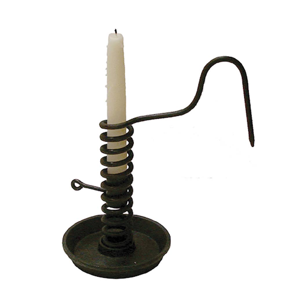 Iron Spiral Courting Candle Holder, 10"