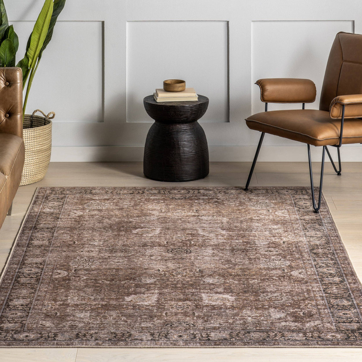 Bayberry Spill Proof Vintage Machine Washable Area Rug