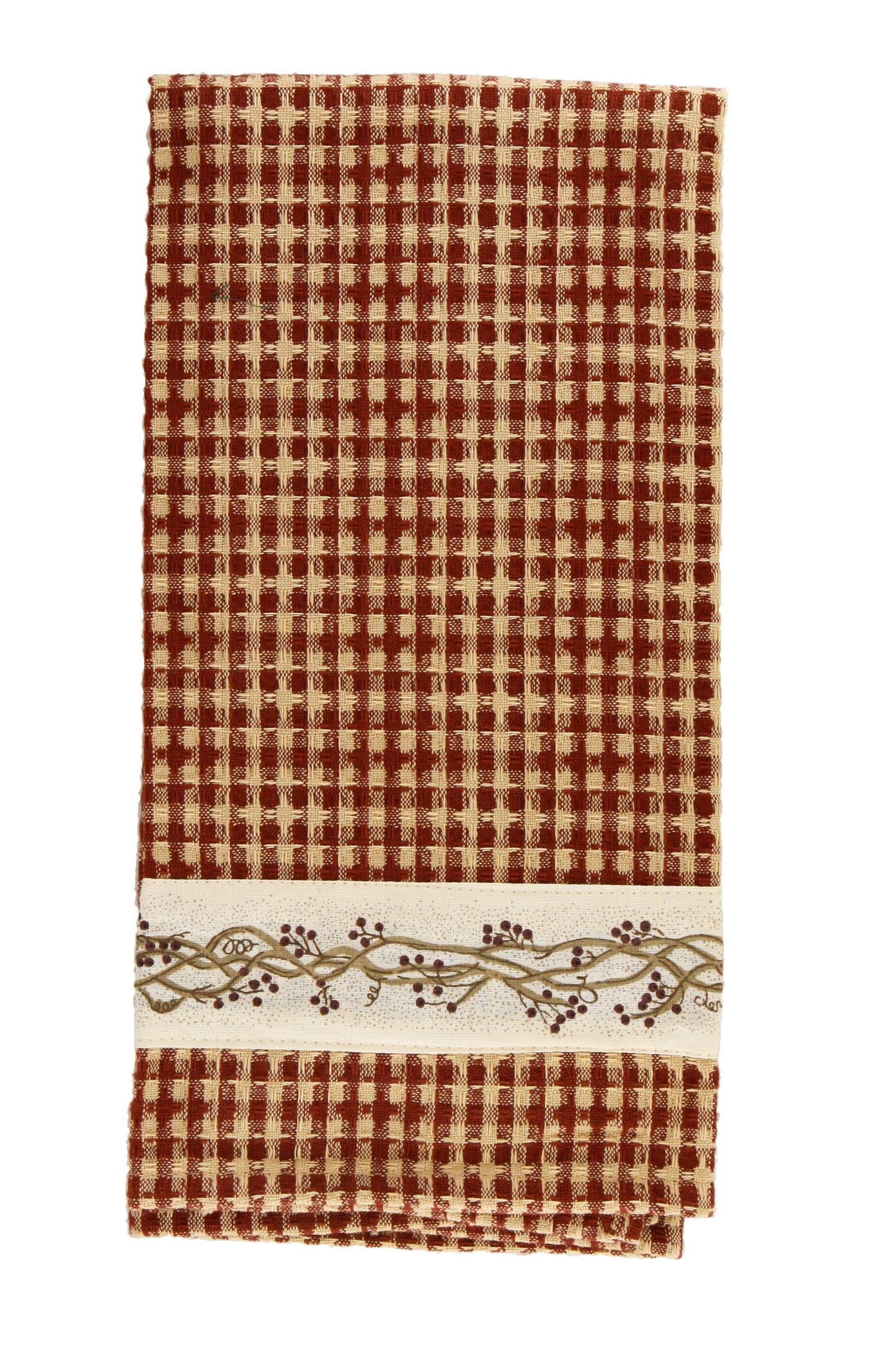 Berry Vine Tea Towel - Burgundy