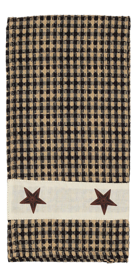 Star Black Check Tea Towel