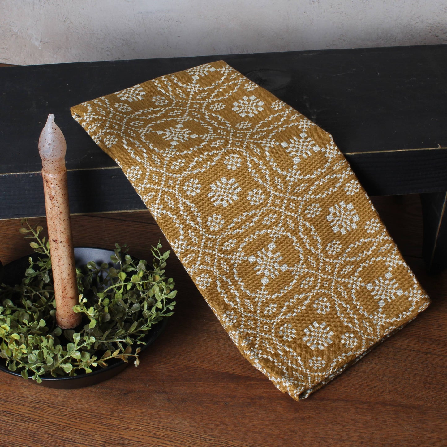 Lover's Knot Mustard Towel
