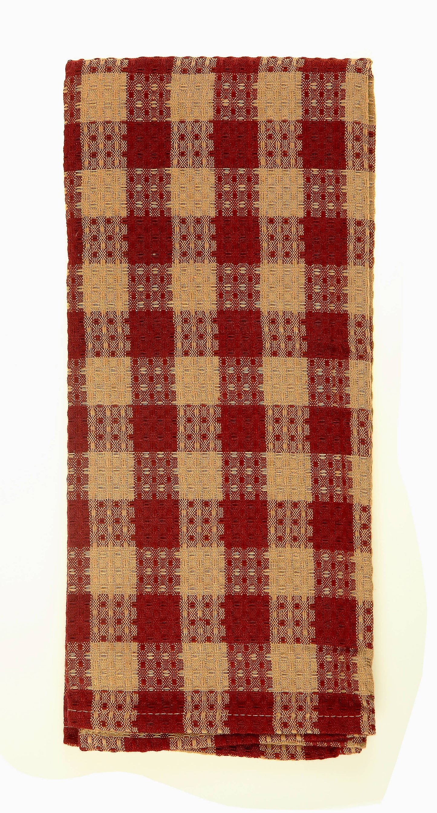 Buffalo Check Tea Towels - Burgundy
