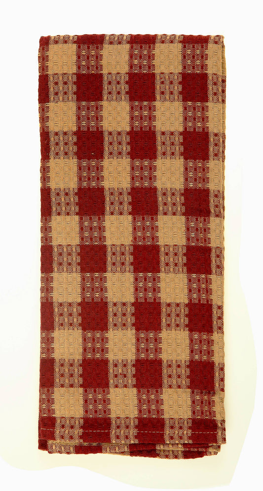 Buffalo Check Tea Towels - Burgundy