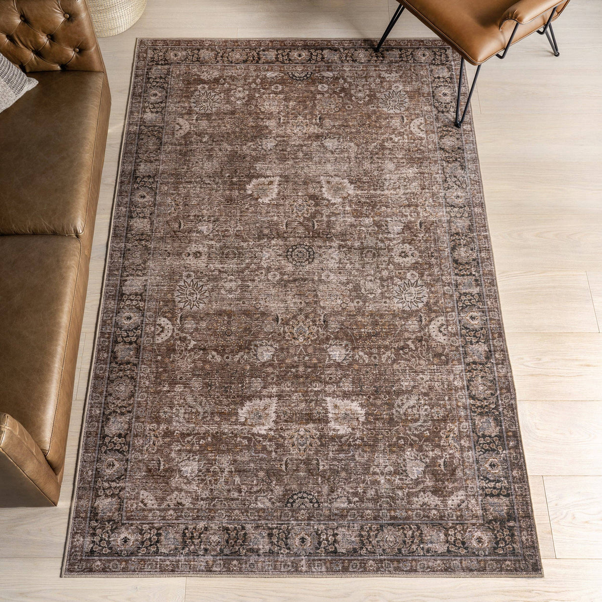 Bayberry Spill Proof Vintage Machine Washable Area Rug