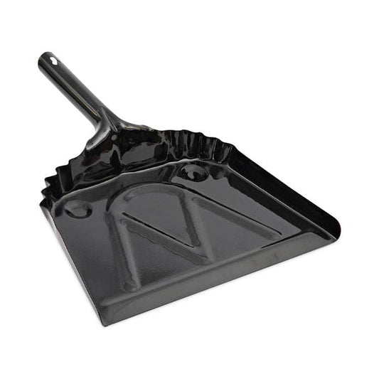 Metal Dust Pan, 12x14", 20-Gauge Steel, Black