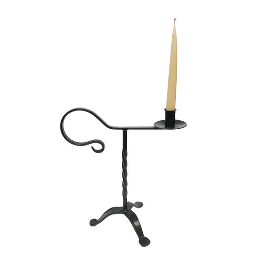 Twisted Wrought Iron Candle Holder, 13"