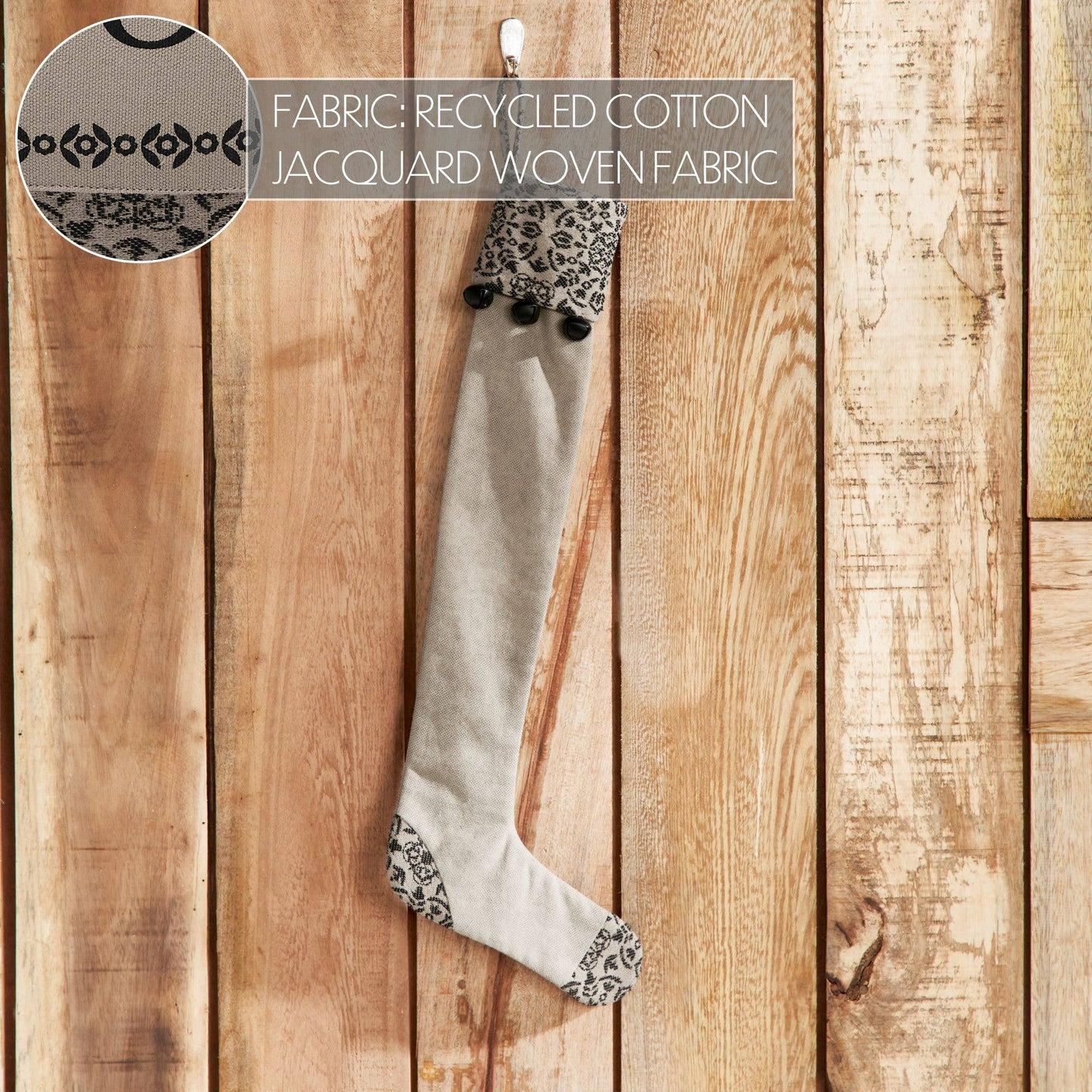 Custom House Black Tan Jacquard Prim Stocking 7x19