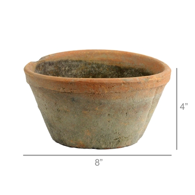 Rustic Terra Cotta Oval Pot - Med - Antique Red